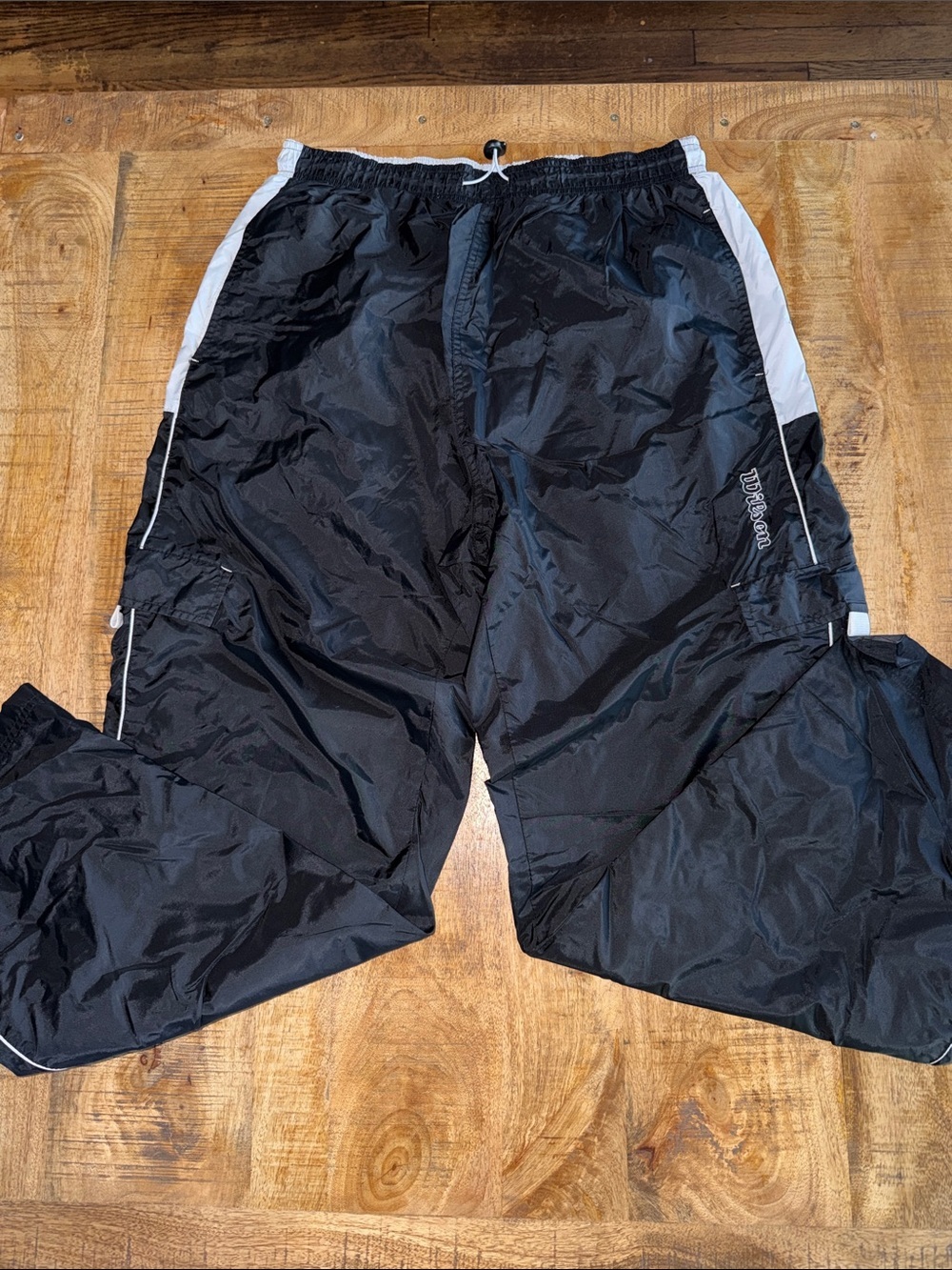 Wilson Black Track Joggers with White Side Panels
